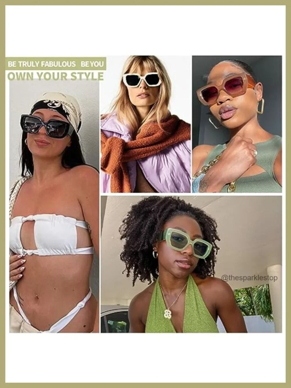 Oversized Square Sunglasses Women Men Retro Fashion Vintage UV400